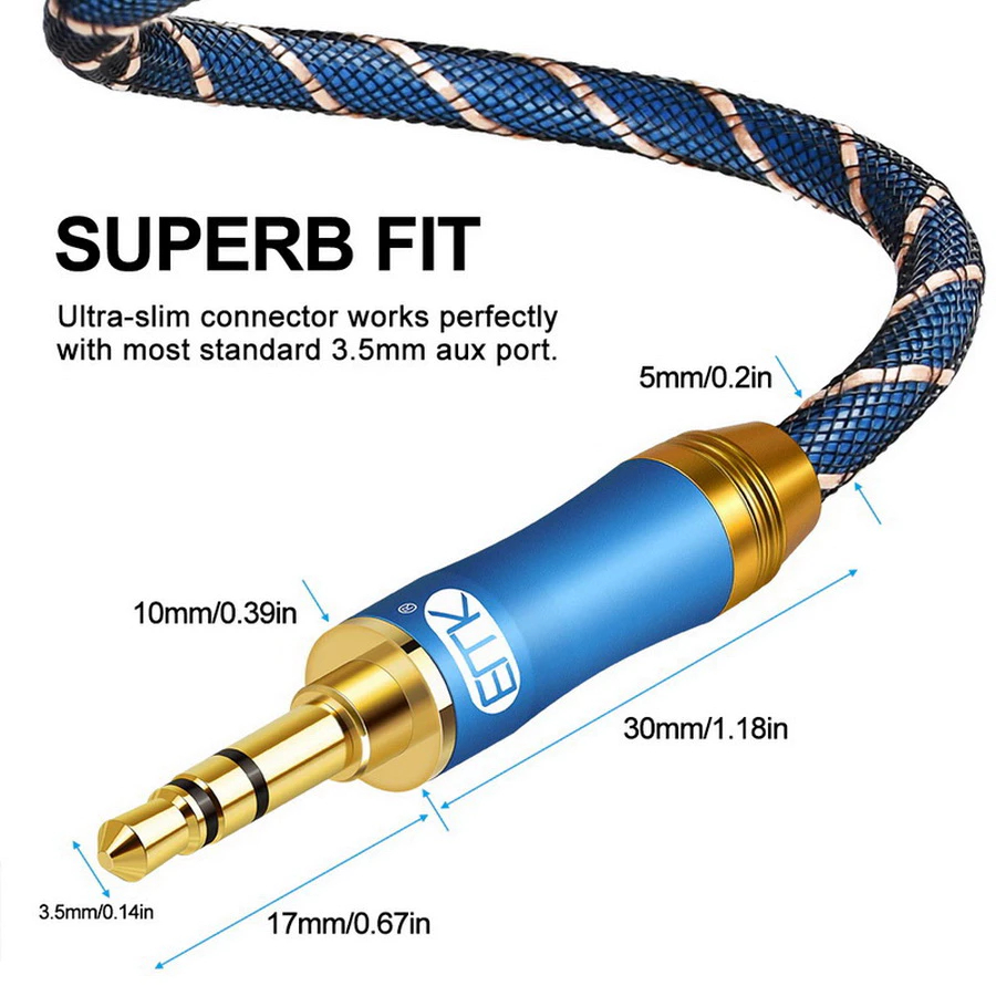 สาย Aux Blue 3.5 To 3.5 Cable 2