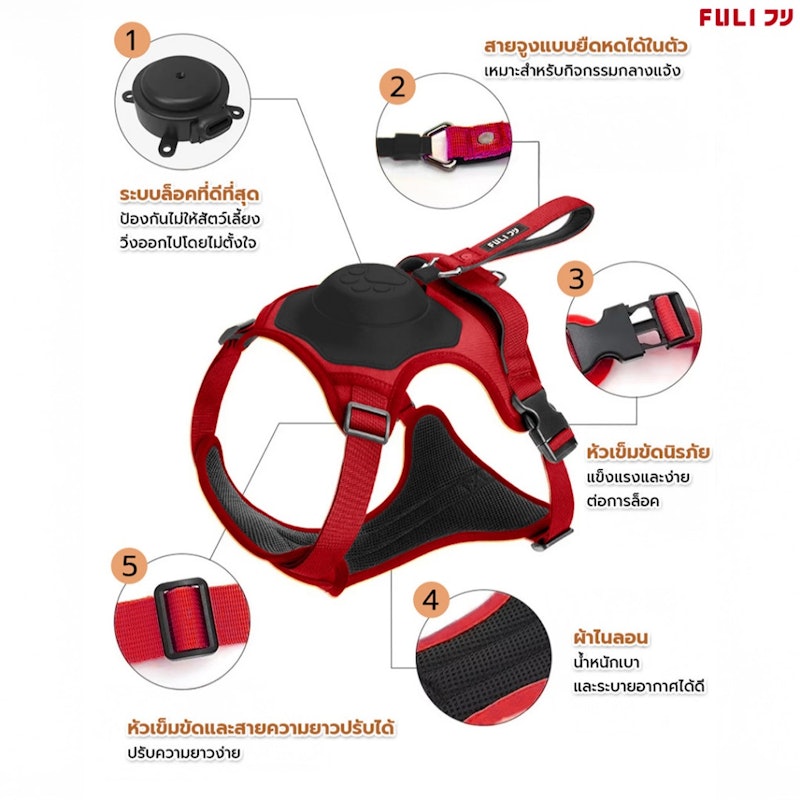 2in1 Pet Harness with Built - In Leash 3