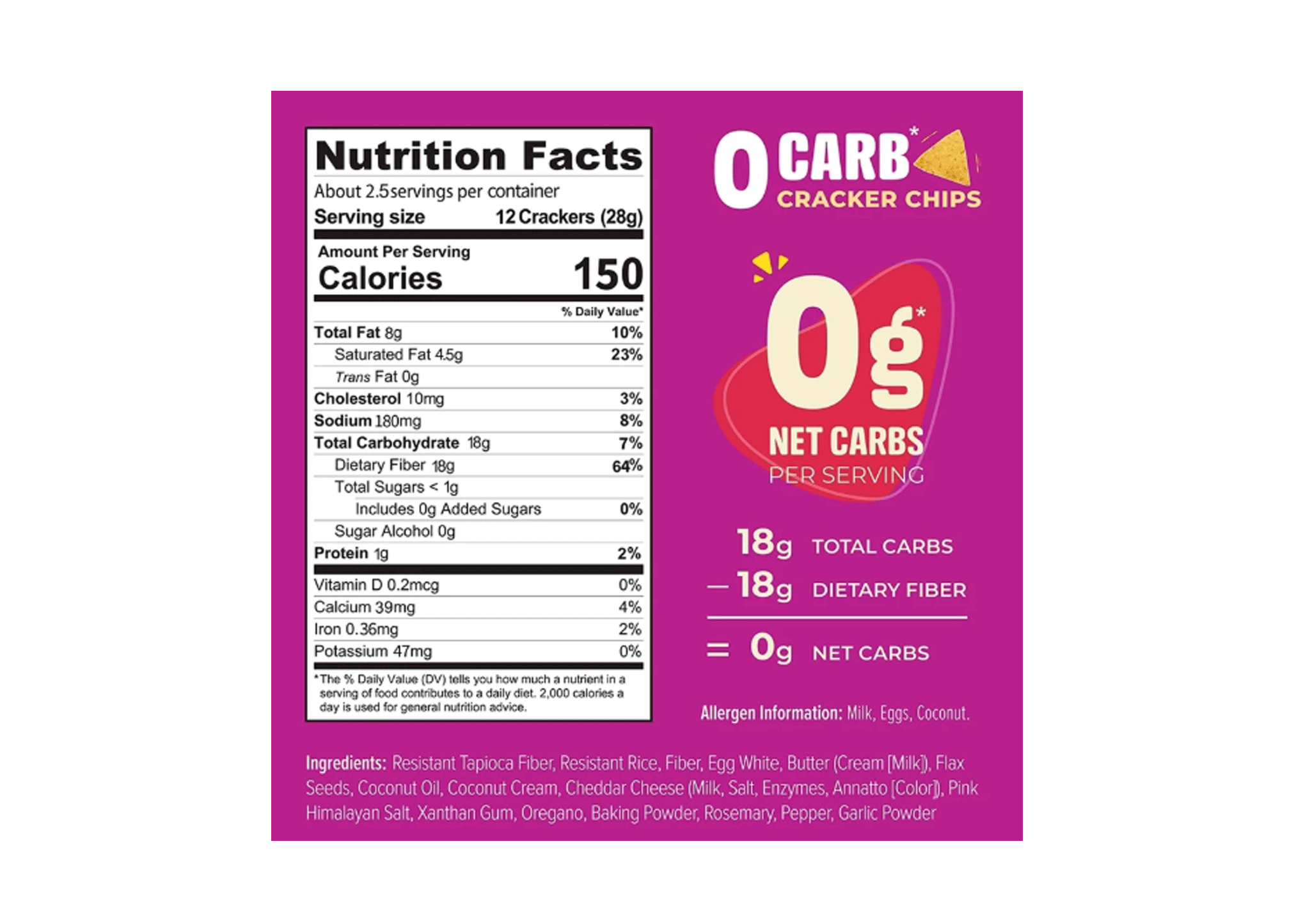 แครกเกอร์คีโต Crackers Zero Carb Pink Himalayan Salt 2
