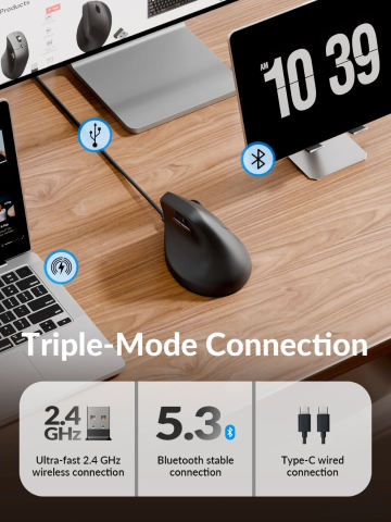 เมาส์ทำงาน M5 8K Wireless Ergonomic Mouse Vertical Mouse 8K Polling Rate  3