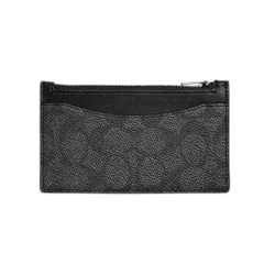 Zip Card Case In Signature Canvas สีเทา
