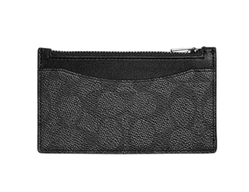 Zip Card Case In Signature Canvas สีเทา 1