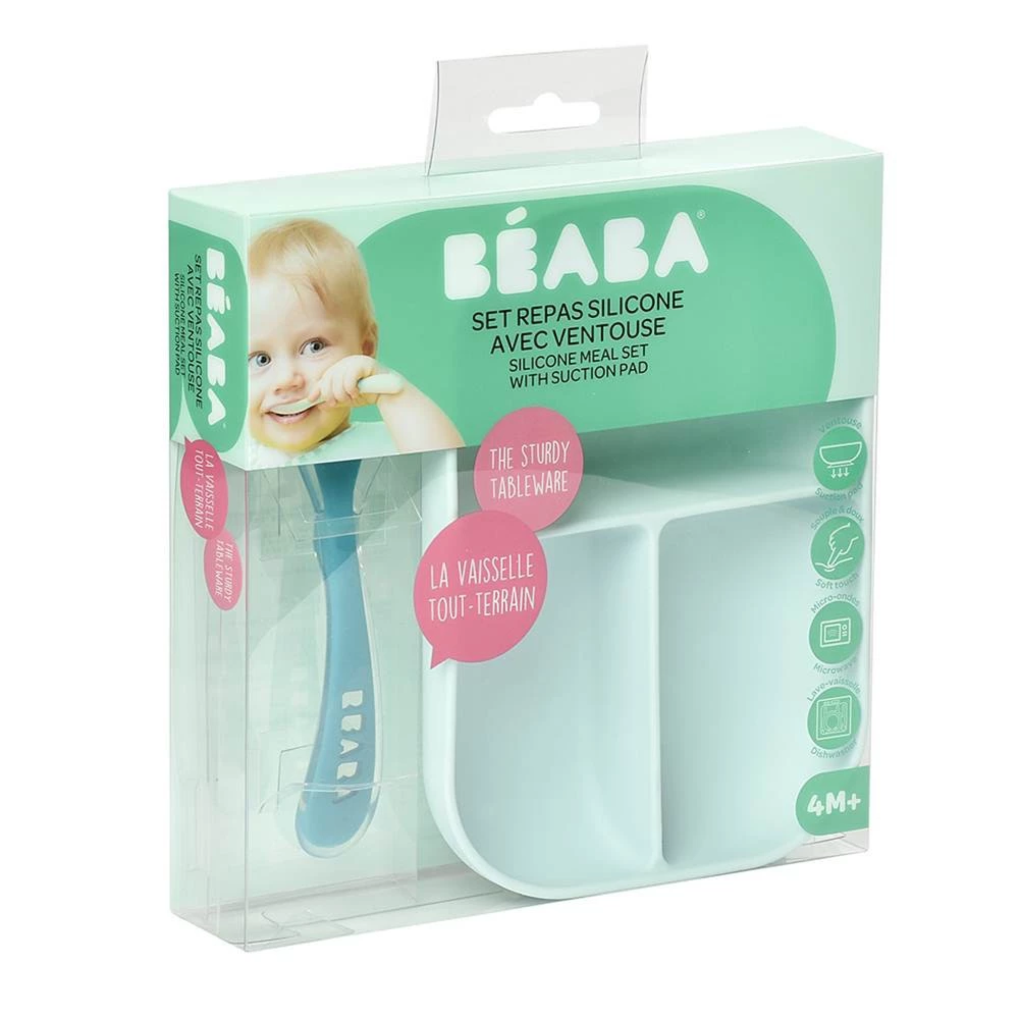 Silicone Suction Divided Plate With Spoon 3