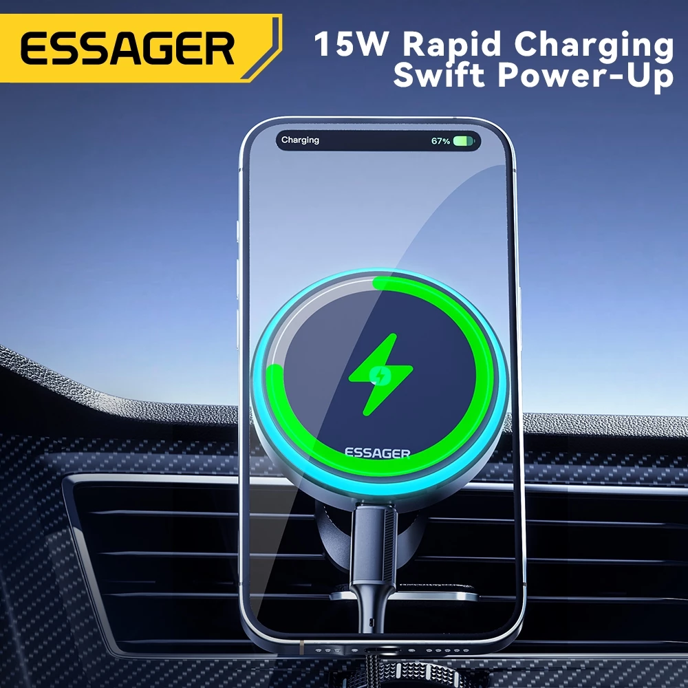 ที่ชาร์จแบตในรถ 15W Magnetic Wireless Charger Car Holder 3