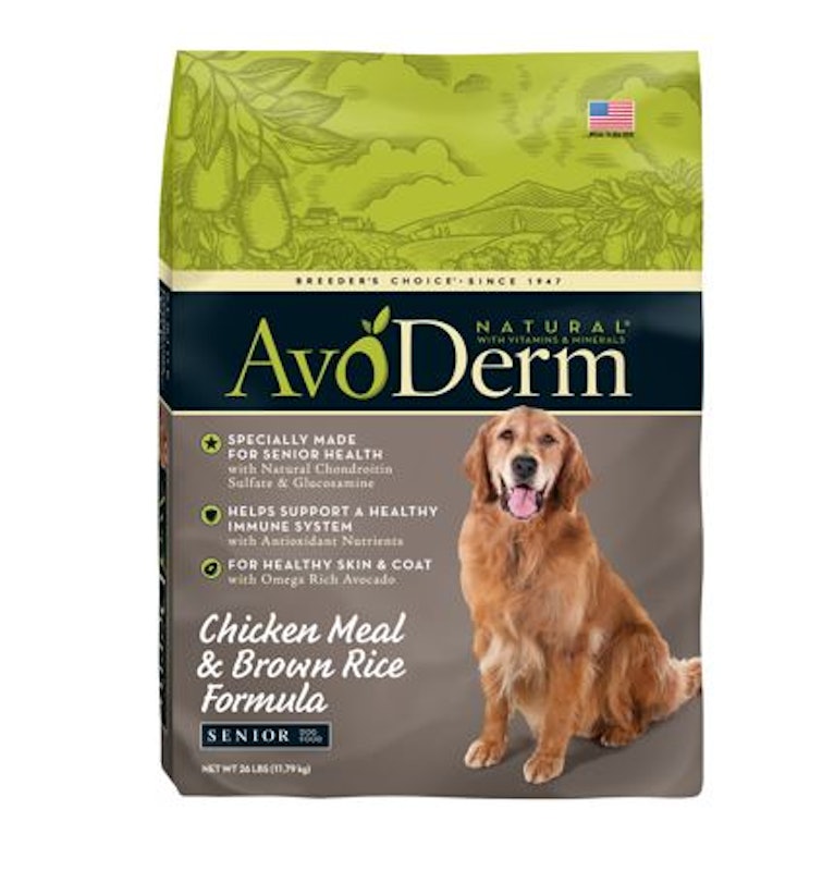 7. AvoDerm – SENIOR Chicken Meal & Brown Rice Formula 1