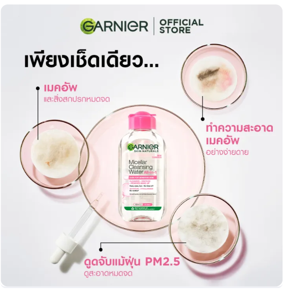 ไมเซล่าฝาชมพู คลีนซิ่ง วอเตอร์ เซนซิทีฟ สกิน Micellar Cleansing Water  3