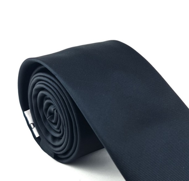 Necktie H 7 cm Black with Fabric Texture 2