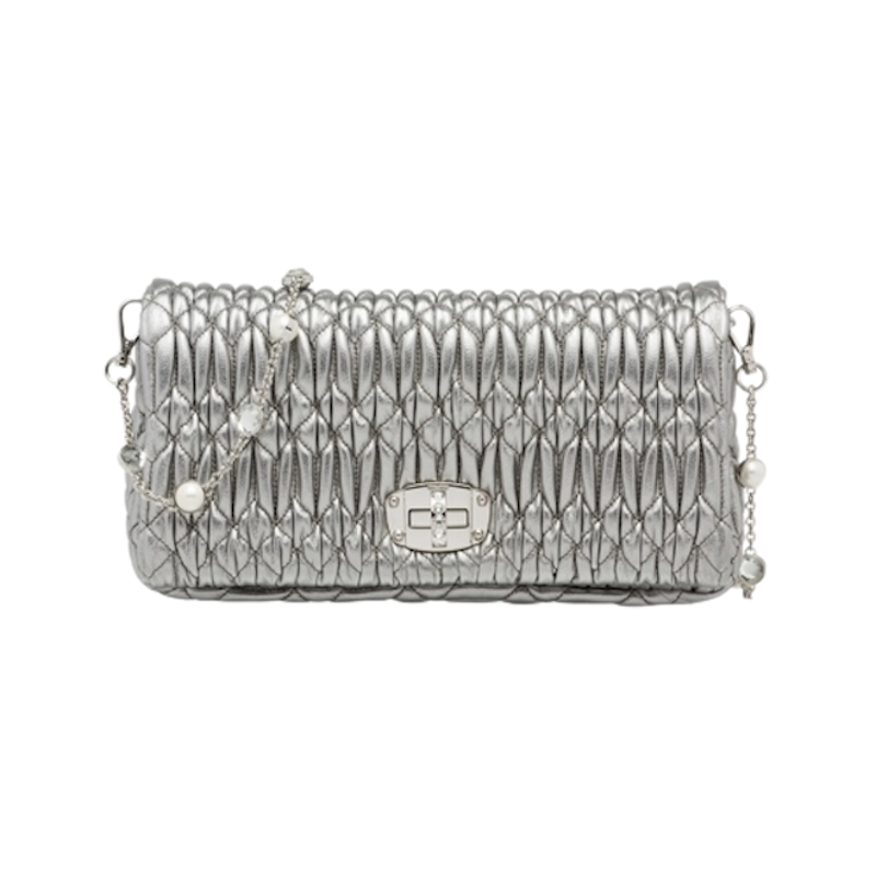 กระเป๋า รุ่น Miu Crystal Cloqué Nappa Leather Bag 5