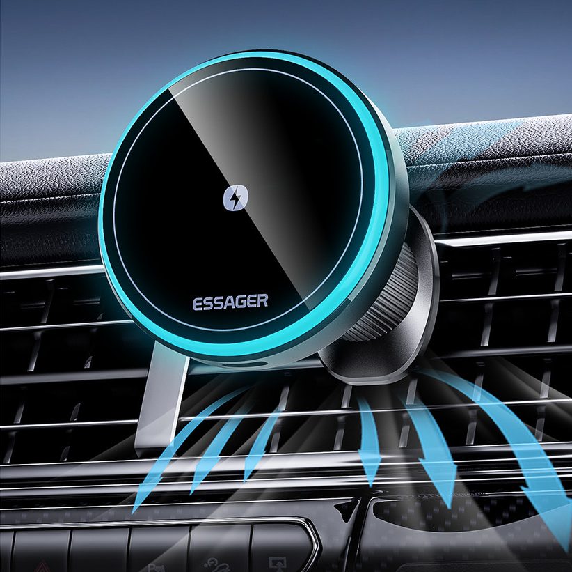 ที่ชาร์จแบตในรถ 15W Magnetic Wireless Charger Car Holder 2