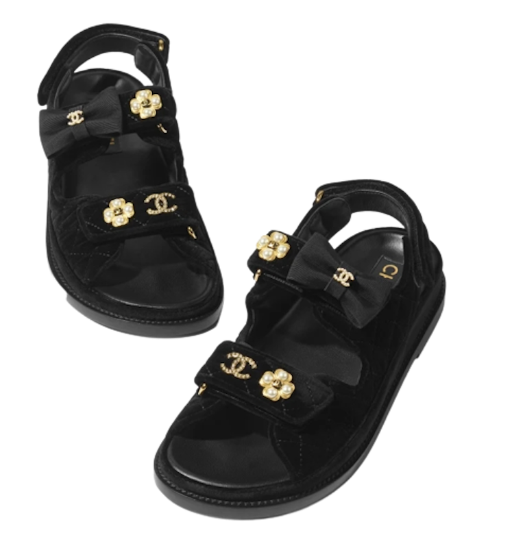 รองเท้าแตะแบรนด์เนม รุ่น Sandals Velvet Black 1