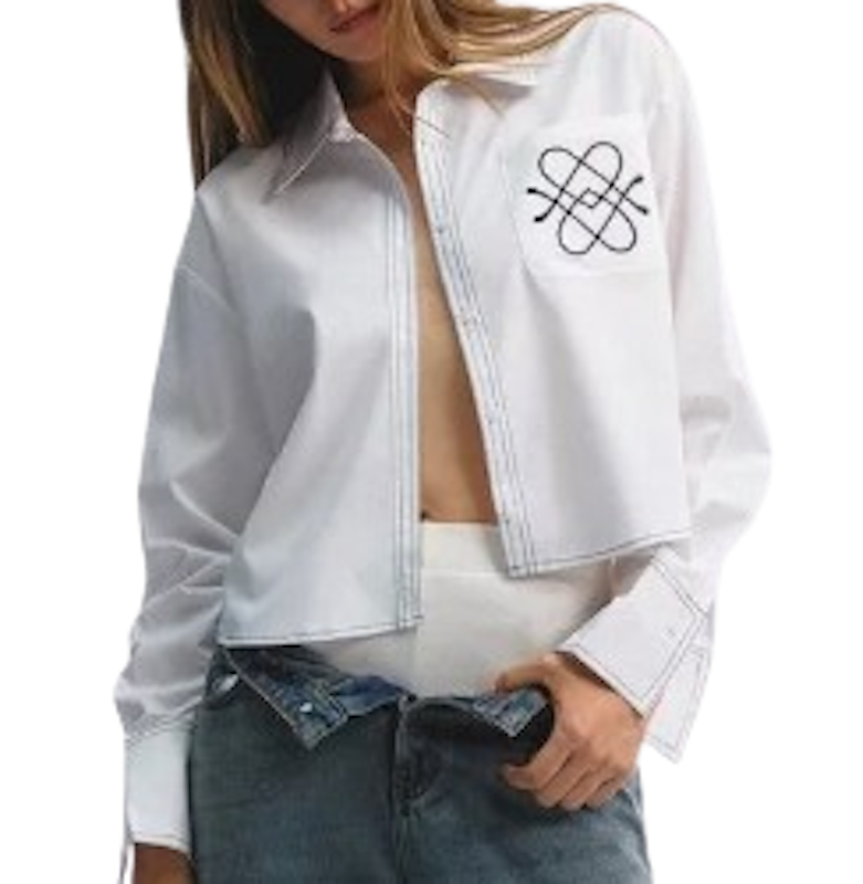 เสื้อเชิ้ตติดกระดุมดีไซน์อสมมาตร Asymmetric Button-Up Shirt 1