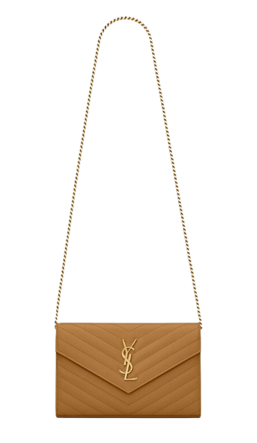 กระเป๋าแบรนด์เนม รุ่น Monogram Chain Wallet In Grain De Poudre Embossed Leather 4