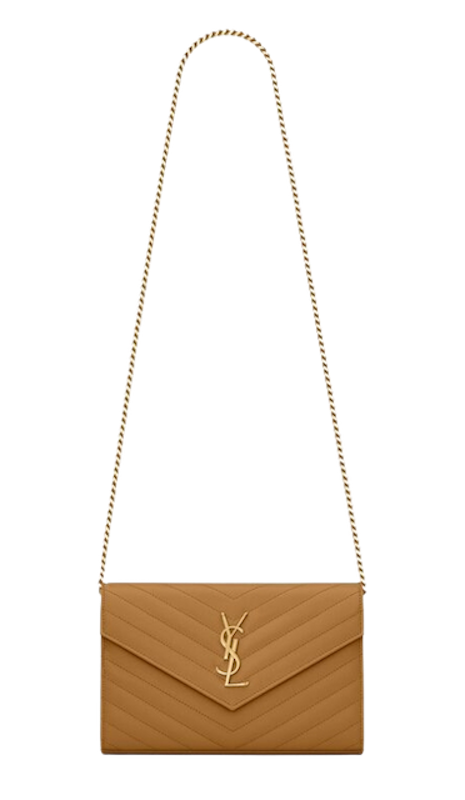 กระเป๋าแบรนด์เนม รุ่น Monogram Chain Wallet In Grain De Poudre Embossed Leather 4