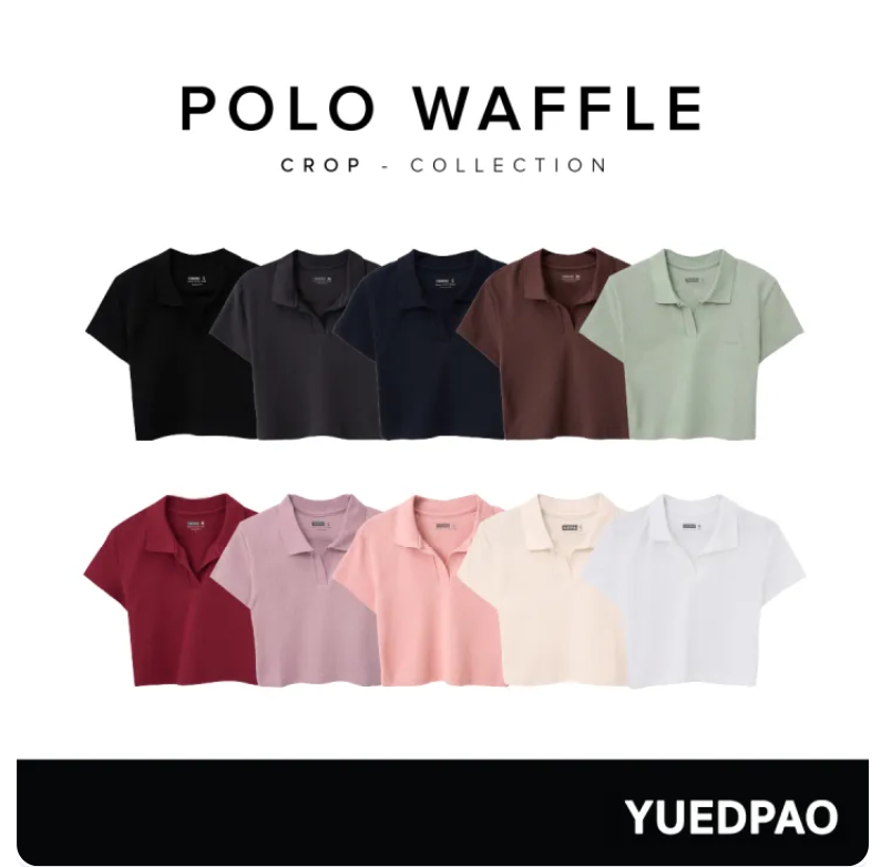 เสื้อครอปโปโล Polo Crop Waffle 2