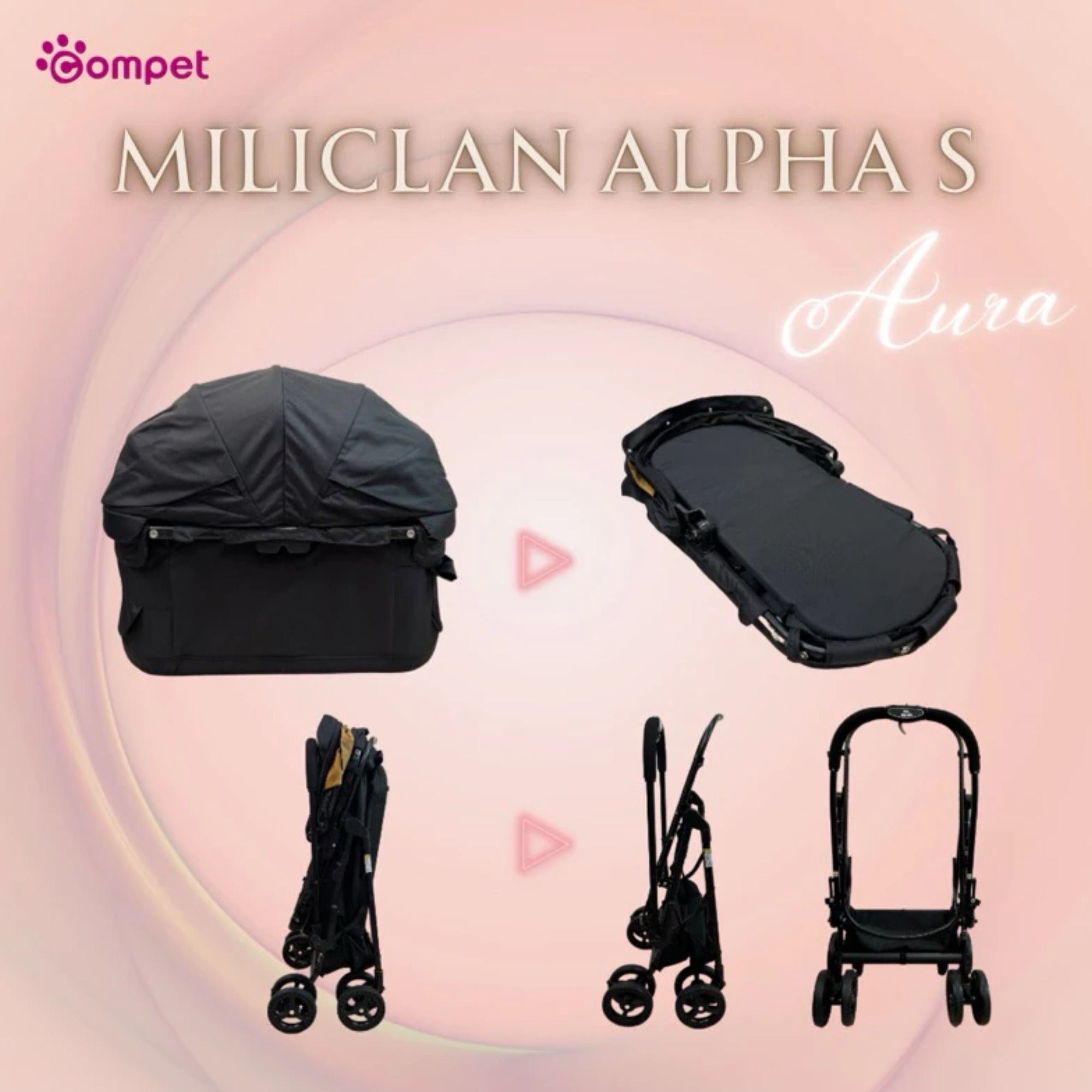รถเข็นสัตว์เลี้ยง Miliclan Alpha S 3