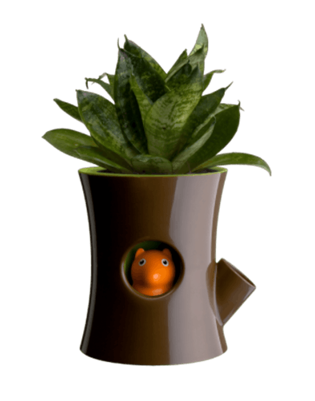 Log and Squirrel-Self Watering Plant Pot 1