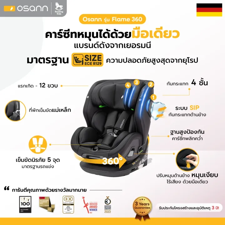 คาร์ซีทเด็กแรกเกิด รุ่น Flame 360° 2