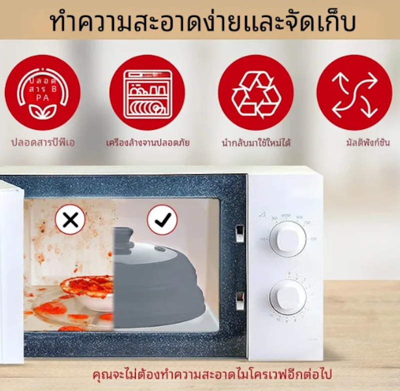 ฝาครอบไมโครเวฟ แก้ว 3