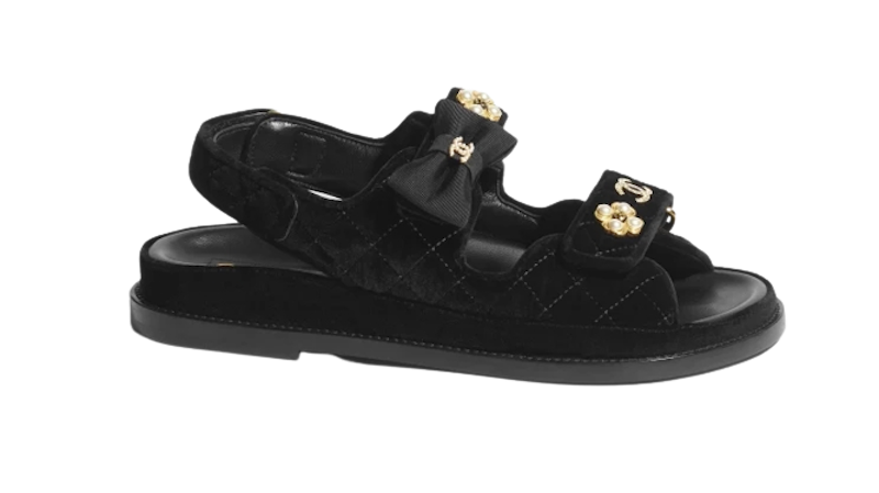 รองเท้าแตะแบรนด์เนม รุ่น Sandals Velvet Black 2