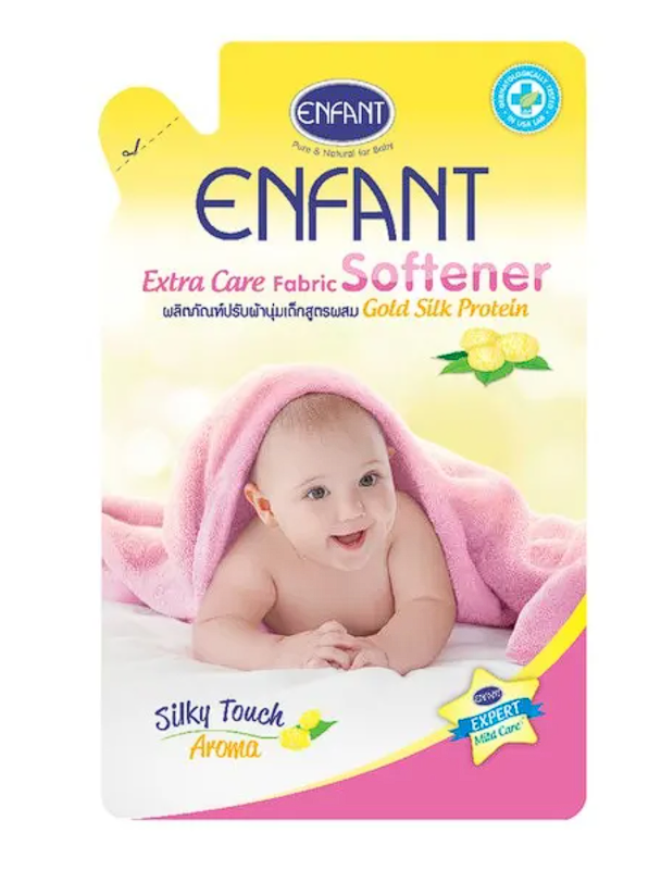 ผลิตภัณฑ์ปรับผ้านุ่มสำหรับเด็กแรกเกิดและถนอมผิวบอบบาง สูตรผสม Gold Silk Protein 1