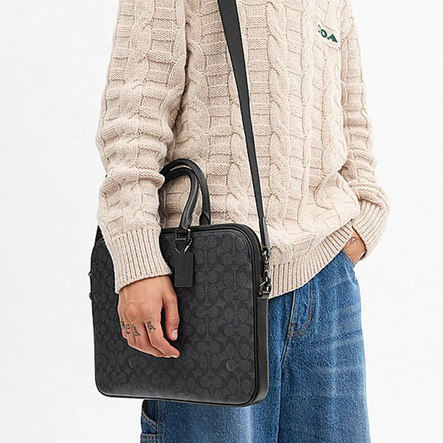 กระเป๋าสะพายข้าง Gotham Slim Briefcase In Signature Canvas 3
