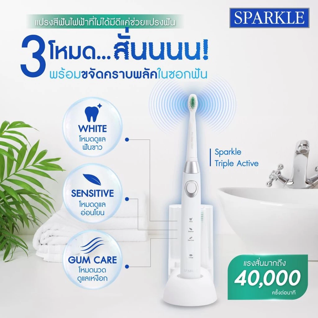 Sonic แปรงสีฟันไฟฟ้า รุ่น Triple Active 3