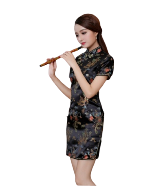 ชุดกี่เพ้า ชุดจีน รุ่น เดรสสั้น (ลายมังกร) 1