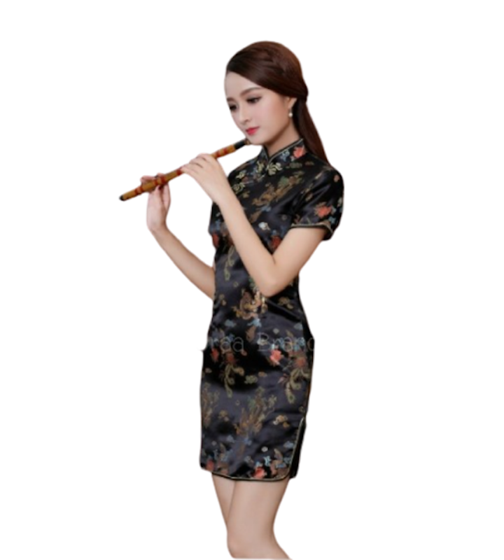 ชุดกี่เพ้า ชุดจีน รุ่น เดรสสั้น (ลายมังกร) 1
