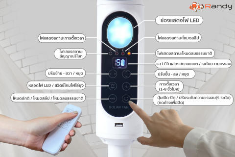 พัดลมโซล่าเซลล์ตั้งพื้น 14 นิ้ว รุ่น Smart Cool 3