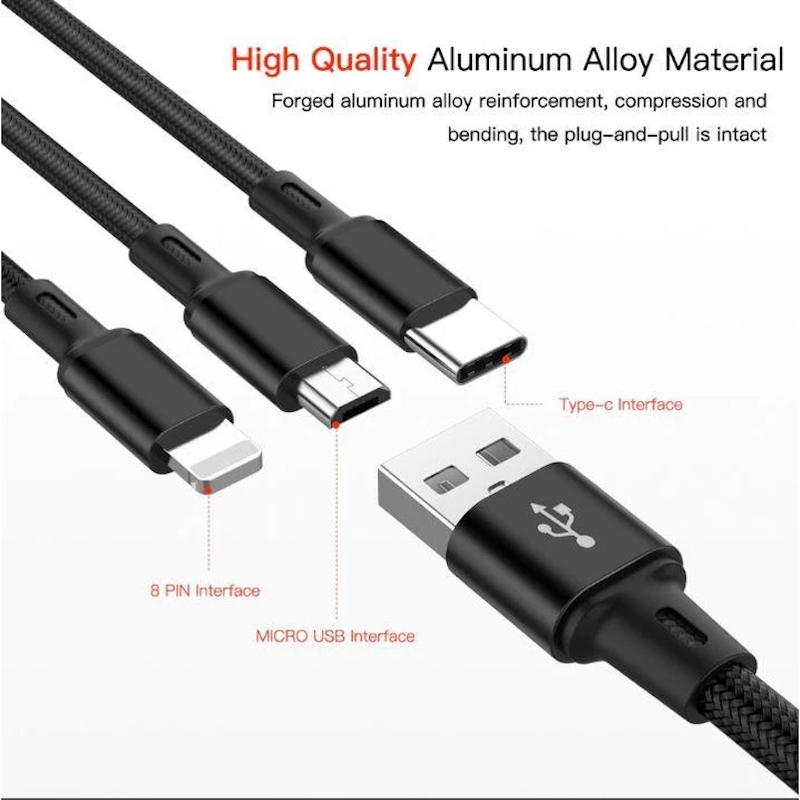 สายชาร์จ 3 In 1 Charging Cable 3