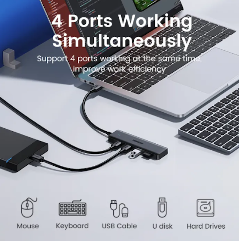 ฮับ USB 3.0 4 พอร์ต 3