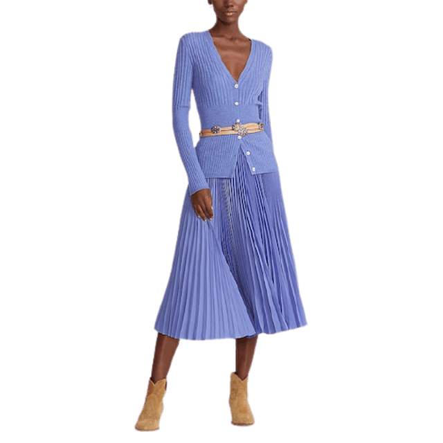 Pleated Midi Skirt Purple 2