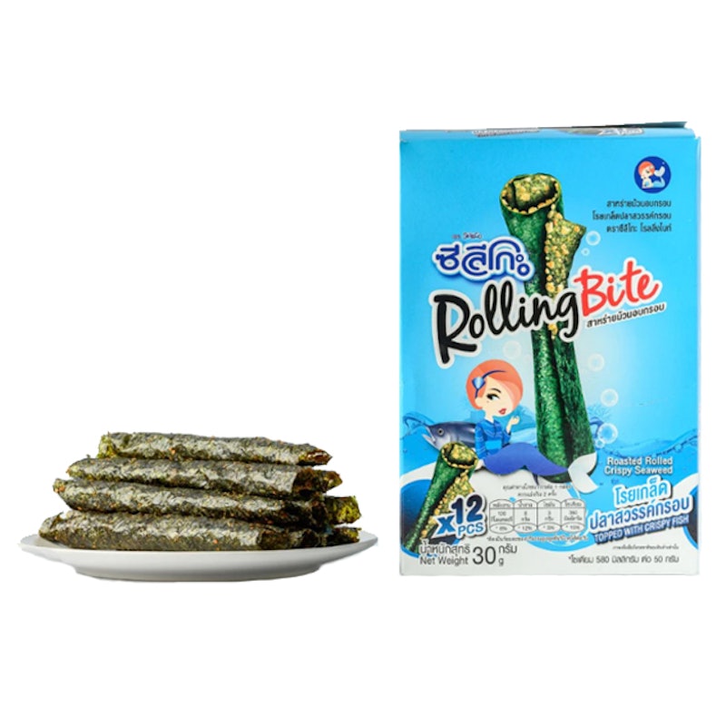 Rolling Bite สาหร่ายม้วนอบกรอบ โรยเกล็ดปลาสวรรค์กรอบ 2