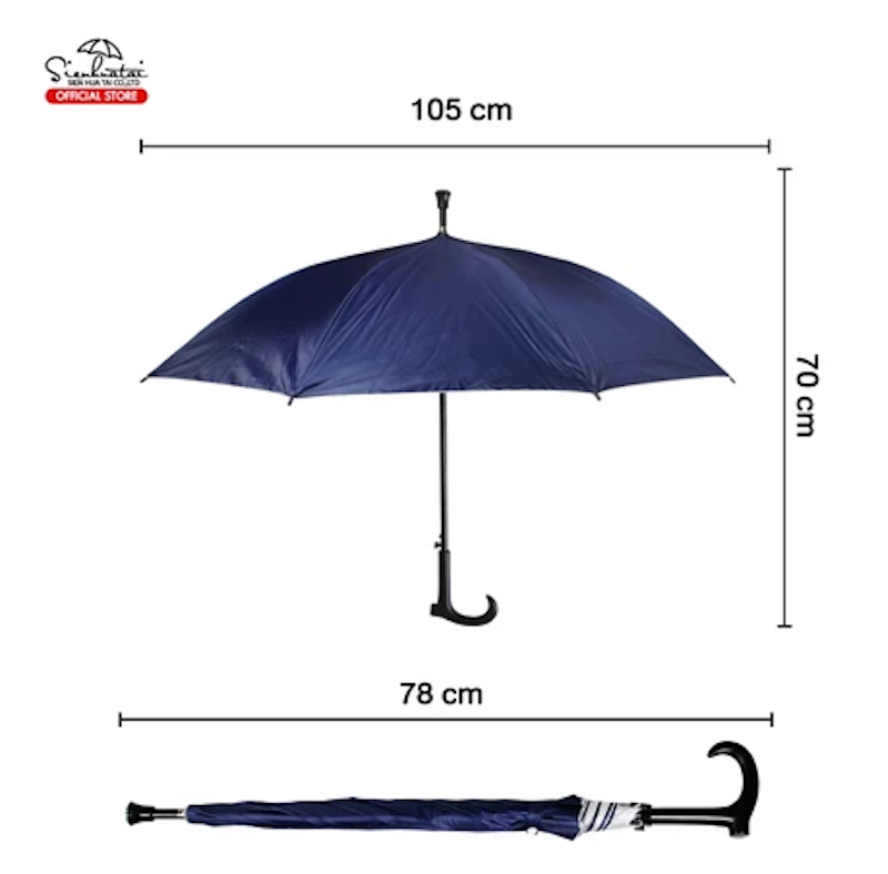 ร่มไม้เท้า Stick Umbrella 24 นิ้ว ร่มกันแดด ร่มกันฝน 2