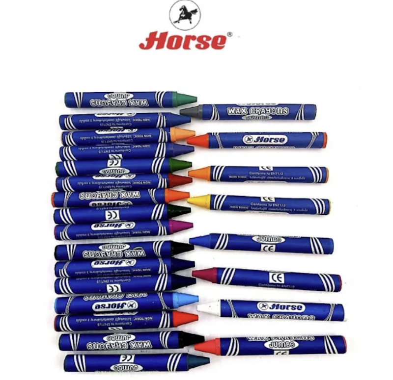 สีเทียน ตราม้า แท่งจัมโบ้ 24 สี 2