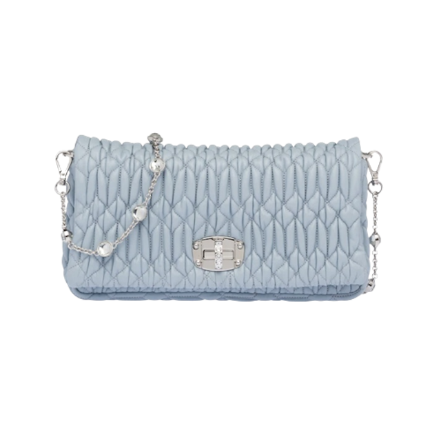 กระเป๋า รุ่น Miu Crystal Cloqué Nappa Leather Bag 3