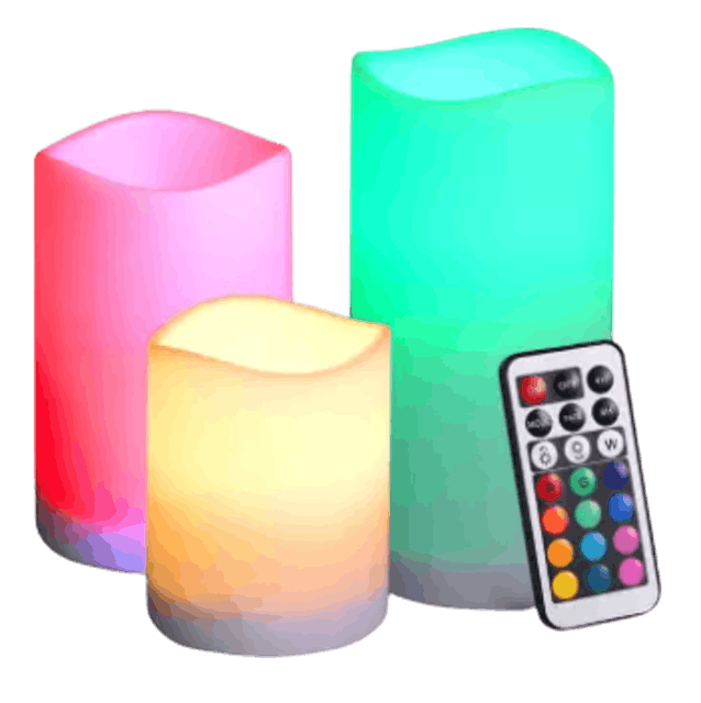 ชุดเทียน LED Multi-Color 3 ชิ้น 1