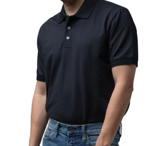 เสื้อโปโลแขนสั้น ทรงสลิม Polo Shirt สี Black 2