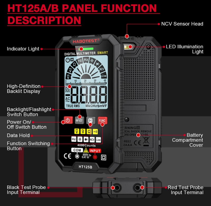 มัลติมิเตอร์ รุ่น HT125B 2