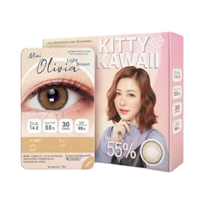 คอนแทคเลนส์รายเดือน Mini Olivia Light Brown 1