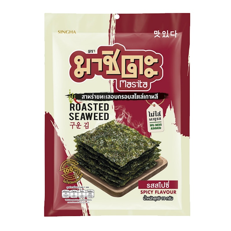 สาหร่ายทะเลอบกรอบ สไตล์เกาหลี รสสไปซี่ 1