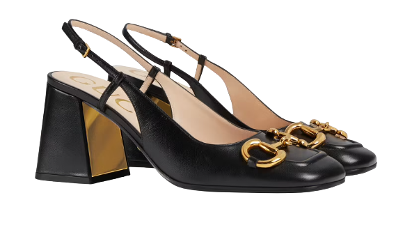 รองเท้าผู้หญิง GUCCI รุ่น Women's Mid-Heel Slingback With Horsebit 2