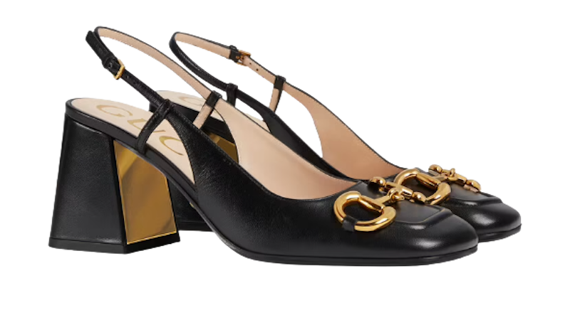 รองเท้าผู้หญิง GUCCI รุ่น Women's Mid-Heel Slingback With Horsebit 2