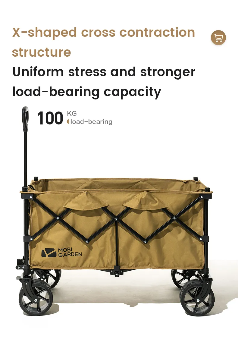 รถเข็นแคมป์ปิ้ง รุ่นล้อโต Camping Wagon Folding Trolley 190L 3
