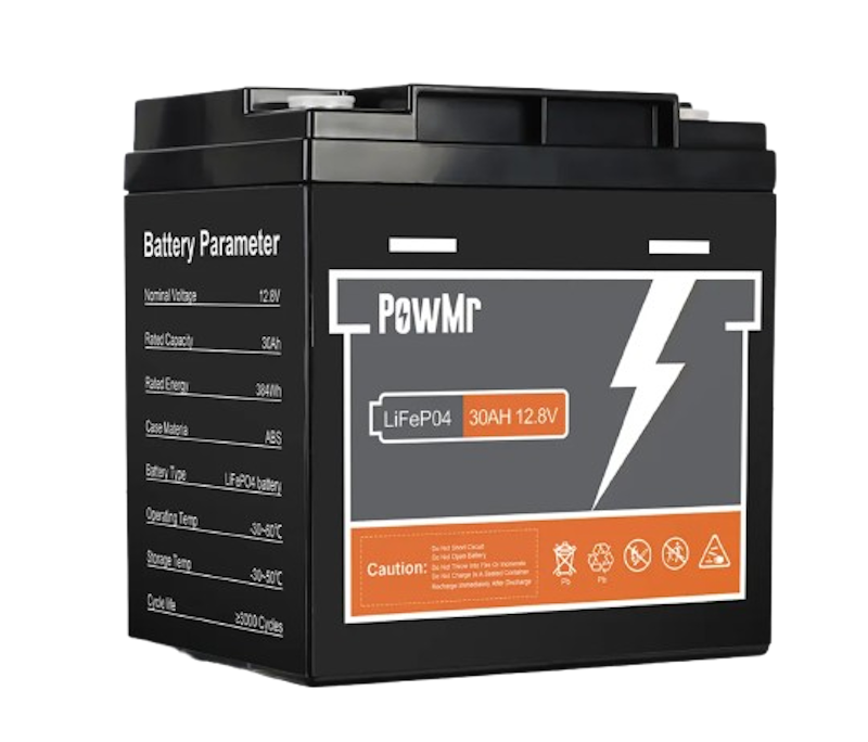 แบตเตอรี่ลิเธียม 12.8V 30Ah LiFePO4 1