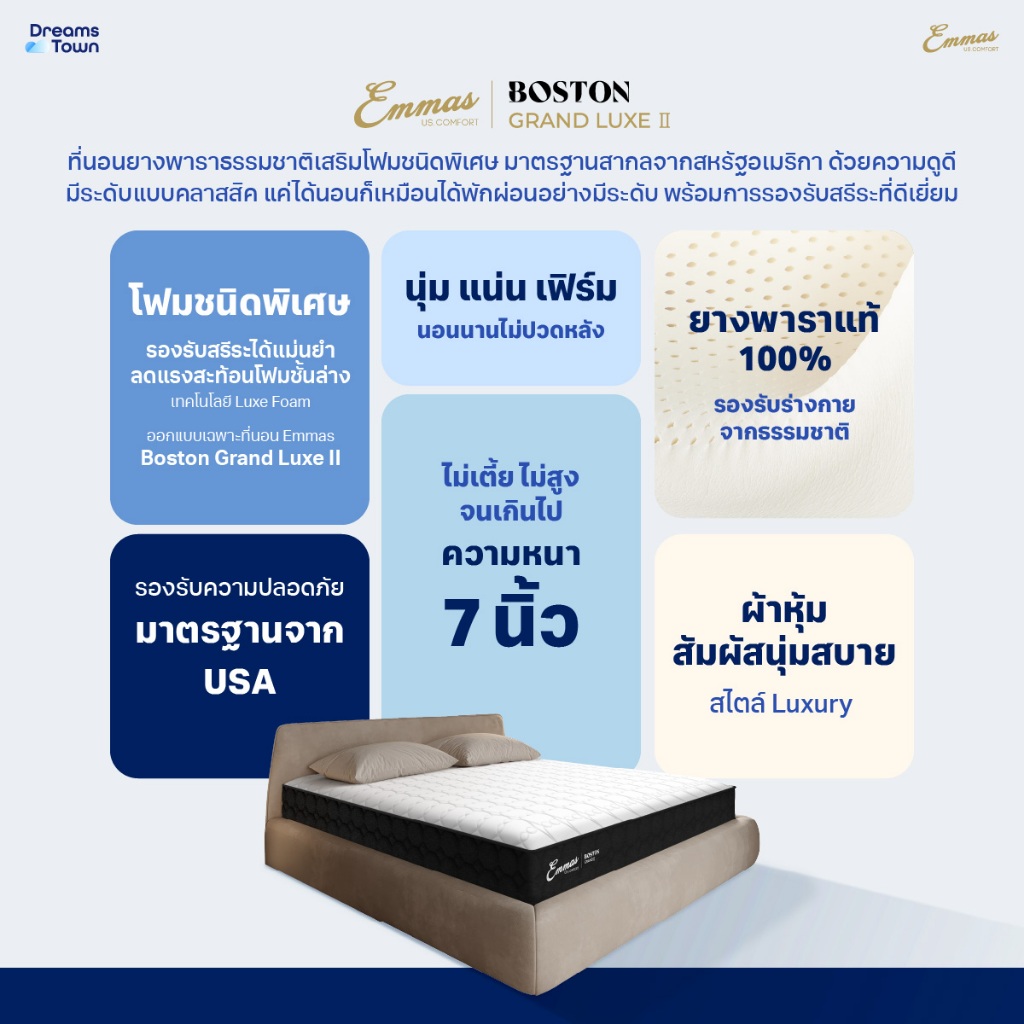 ที่นอนยางพารา รุ่น Boston Grand Luxe ll 3