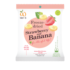 ผลไม้อบแห้ง Freeze Dried Strawberry and Banana