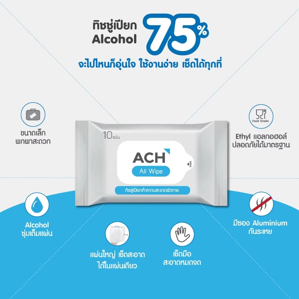  All Wipe ทิชชู่เปียกแอลกอฮอล์ 75% 3