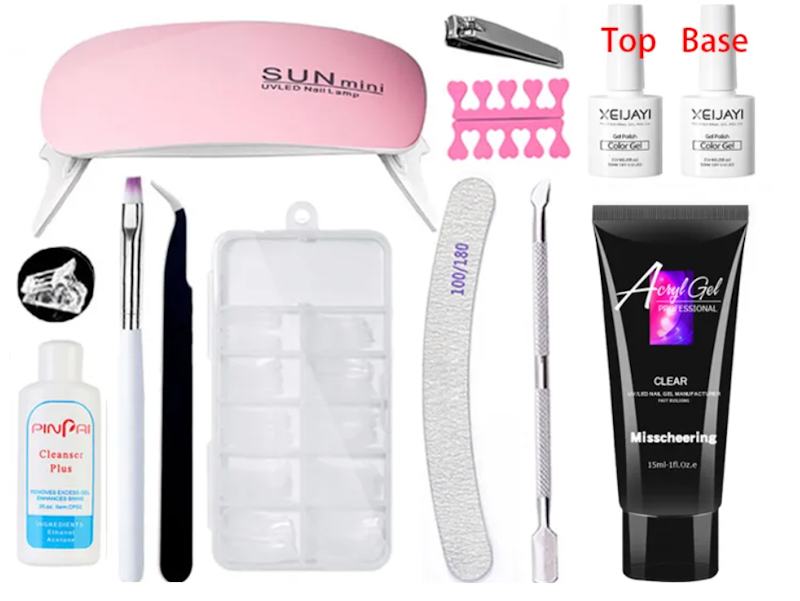 ชุดต่อเล็บ 13 ชิ้น พร้อมเครื่องอบ Sun mini XS 6W + 3 Color 1