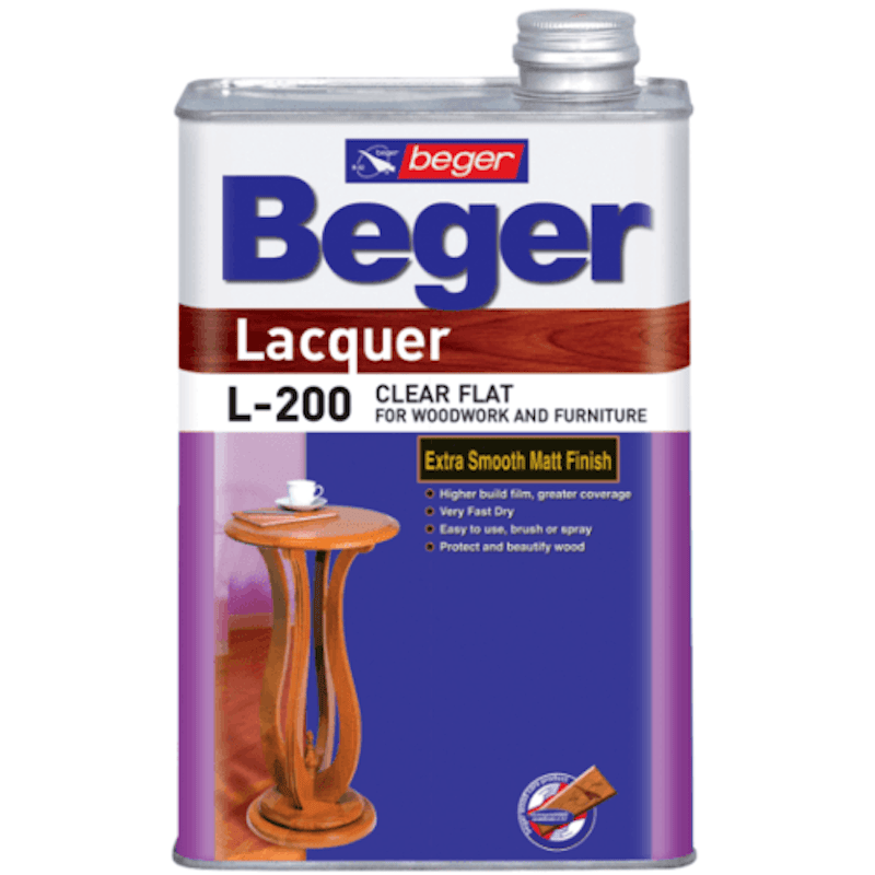 แลคเกอร์ทาไม้ ชนิดด้านใส BEGER L-200 1/4 แกลลอน 1